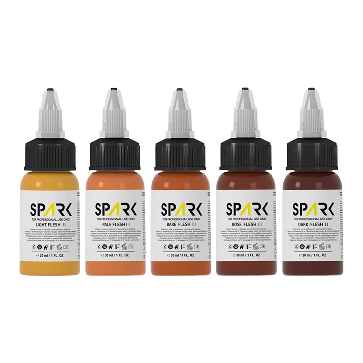 1oz Bottles Professional Spark Flesh Tone Tattoo Ink Set - EU REACH Compliant high quality
