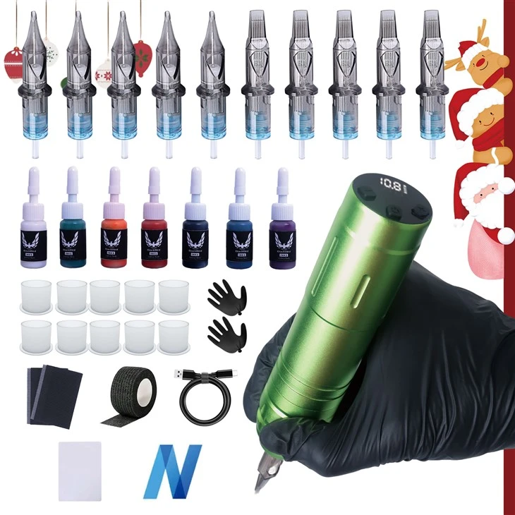 Professional Full Wireless 4 Models Tattoo Machine Pen Kit