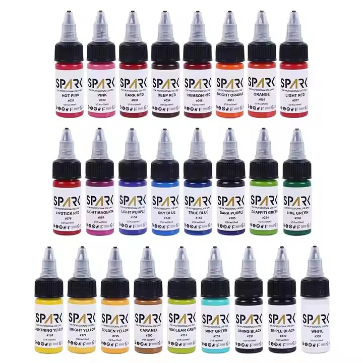 50 renk seti kıvılcım toptan organik en iyi pigment 1 oz 30 ml Tek kullanımlık profesyonel şişe makyajı geçici mürekkep dövmesi