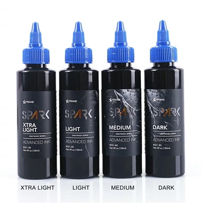 Organik 4oz 120ml gri yıkama makyajı siyah dövme mürekkebi