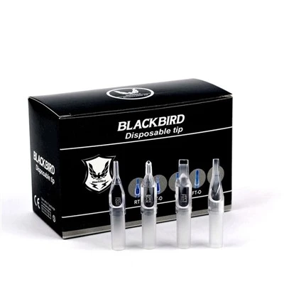 50pcs sterilize edilmiş tek kullanımlık şeffaf dövme makineli tüfek