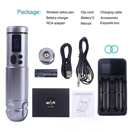 2 Pilli Spark Dövme Makinesi Kablosuz Profesyonel Dövme Kaynağı