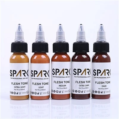 Spark Dövme Mürekkep Profesyonel 1 Oz Cilt Tonu Dövme Mürekkepleri Renk Portresi için Eti Ten Tonu Renk Dövme Kiti