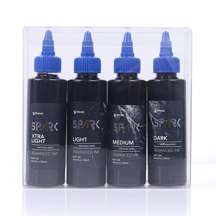 Spark En Yeni 4oz*4 Gri Yıkama Seti Su Geçirmez Geçici Dövme Mürekkebi