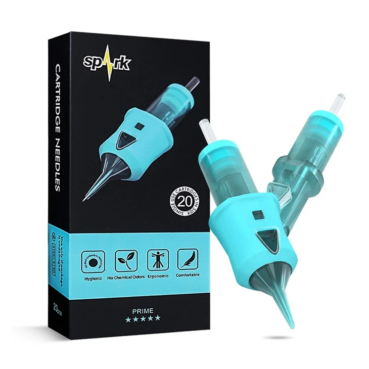 Kıvılcım Yeni şeffaf kabuk membran 0.35 mm /12 Dövme Dükkanı Tedariki için Dövme Kartuş İğneleri