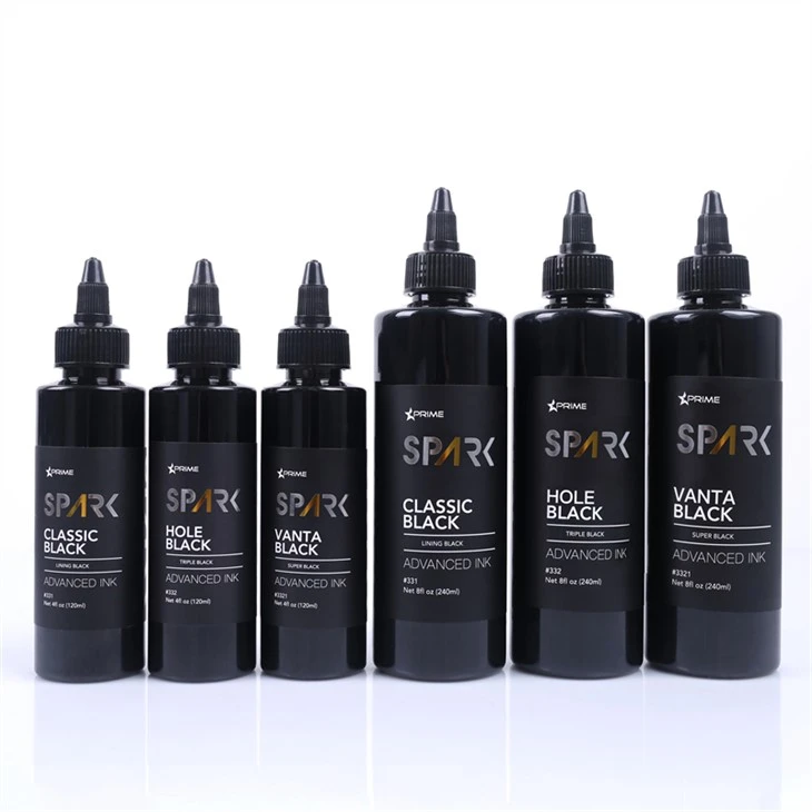 8OZ Siyah Mürekkep Serisi Delik Siyah Üçlü Siyah Kıvılcım Dövme Mürekkebi Kurşunsuz Dövme Mürekkebi