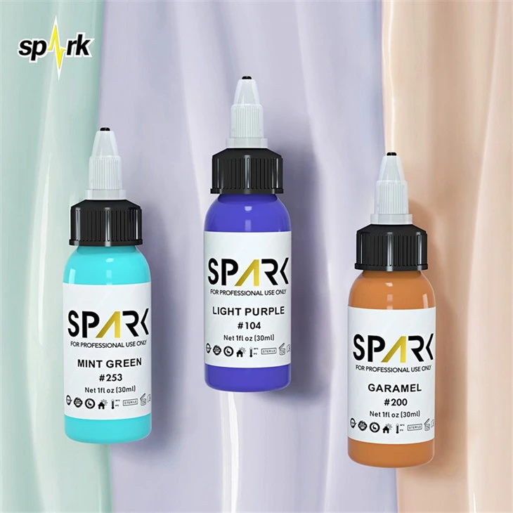 Kurşunsuz Dövme Mürekkebi Spark Dövme Mürekkep Seti Profesyonel Dövme Mürekkebi Ekranı