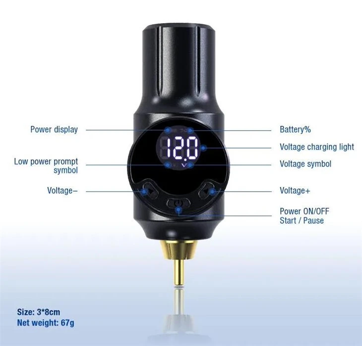 RCA MINI Dövme Pili Kablosuz Dövme Güç Kaynağı