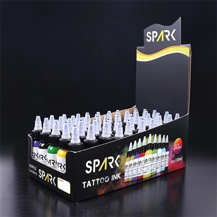 50 Renk Seti Toplu Dövme Mürekkebinde Dövme Mürekkepleri Spark Orijinal
