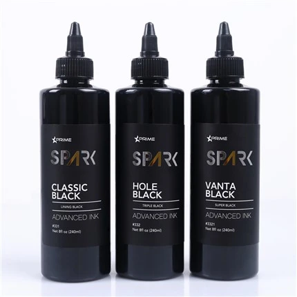 8OZ Siyah Mürekkep Serisi Klasik Siyah Astar Siyah Kıvılcım Dövme Mürekkebi Profesyonel Dövme Mürekkebi Ekranı
