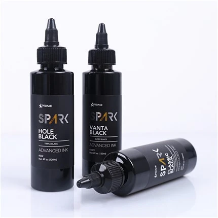 Delik Siyah 4OZ Üçlü Siyah Mürekkep Serisi Spark Dövme Mürekkebi Dövme Mürekkebi Siyah Işık
