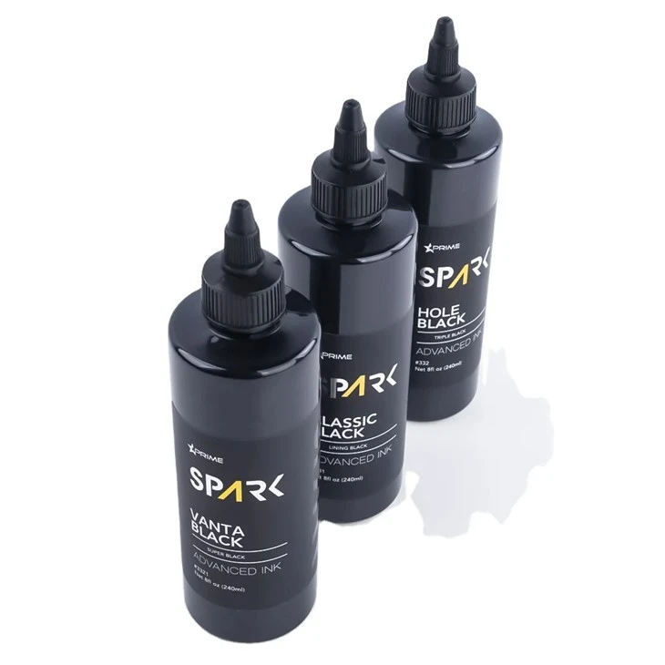 Vanta Black 8OZ 4OZ Süper Siyah Mürekkep Serisi Spark Dövme Mürekkebi Dövme Mürekkep Seti Profesyonel